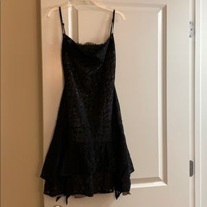 Black lace mini dress